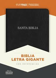 Biblia Letra Gigante Negro Piel Fabricada