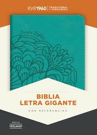 Biblia Letra Gigante Aguamarina Imitación Piel