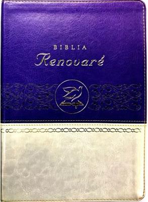 Biblia Renovare Imitación Piel Violeta Beige