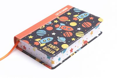 Biblia NVI Luz En Mi Camino Cohetes Multicolor Simil Piel