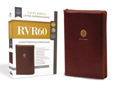 Biblia RVR60 Letra Super Gigante Café Cierre