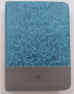 Biblia/RVR086cZTILGi / Azul Gris/Indice Letra Gigante