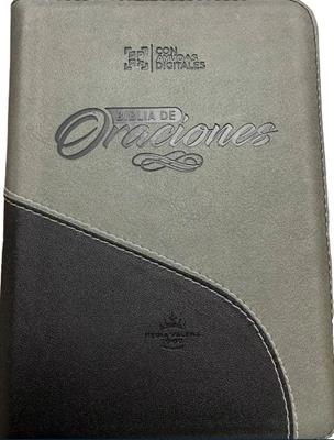Biblia /RVR056cZLG/ Gris Negro Canto Plateado Oraciones