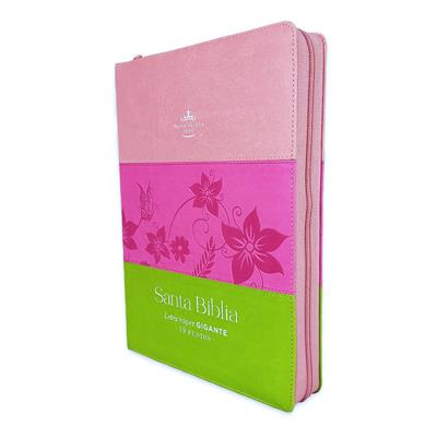 Biblia RVR60/Letra Super Gigante/ Tricolor Rosa/Fucsia/Lima