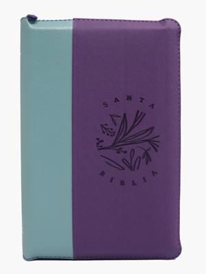 Biblia/ RVR066ZLG/ Morado Verde/ Cierre Canto Pintado