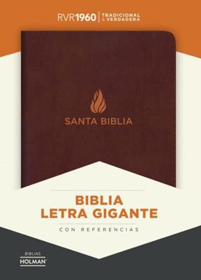 Biblia RVR1960 Marrón con Índice Letra Gigante Piel Fabricada