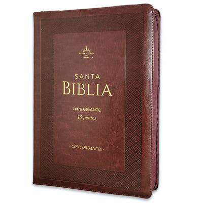 Biblia /RVR6085czti/ Letra Gigante PJR Marron Geometrico Índice Cierre Canto Dorado
