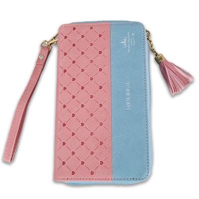 Bibllia RVR6015CZTI/ Chequera Azul-Rosa/ Cierre