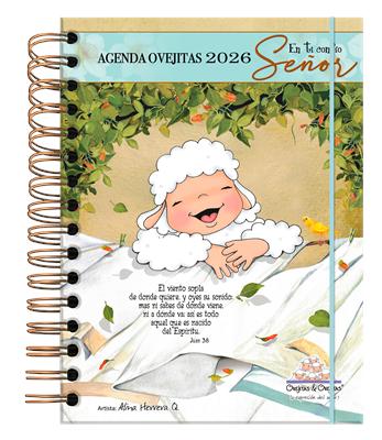 Agenda Ovejitas/ En Ti Confio Señor Verde 2026 (Rústica anillada) [Agenda]