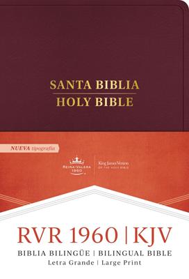 Biblia Bilingue RVR1960/KJV Letra Grande Borgoña