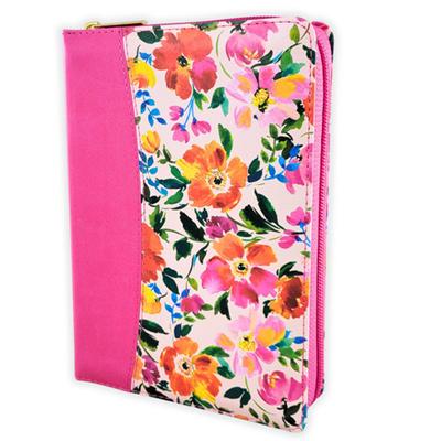 Biblia RVR60/ Compacta L.G/ Rosa Flores/ Cierre Indice
