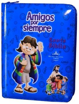Biblia RVR022cdPZPJRa/ Nueva Amigos Por Siempre Azul Cierre Sin Concordancia