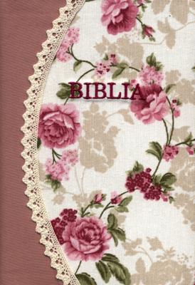 Biblia handmade - roz, margini aurii
