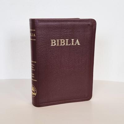 Biblia mica - coperta piele, aurita si index -