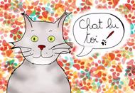 Carte postale Chat lu toi !