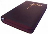 Biblia de studiu Thompson, medie, piele, fermoar, vişiniu, index, margini aurii (LE+ZP)