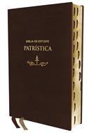 RVR Biblia de Estudio Patrística (Piel Cuero, Índice, Marrón, Interior a dos tonos)