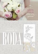 Biblia Recuerdo Boda Imitación Piel Blanco Lino Encaje (Símil Piel) [Biblia]