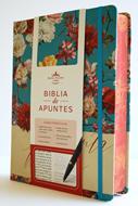 Biblia RVR60 Apuntes/Azul Celeste Flores TD Canto Pintado (Tapa Dura) [Biblia]