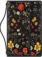 Biblia RVR60c Exquisita/ Flores Negro Manija Iman (Tapa dura)