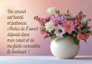 Mini carte bouquet de fleurs dans un vase
