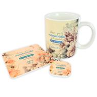 Pack Taza + Llavero + Portavasos. Misericordias (Cerámica)