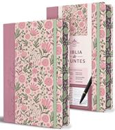 RVR 1960 Biblia de Apuntes Rosada con Flores (Tapa Dura)