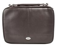 Pochette organiseur large simili-cuir marron
