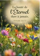 Mini carte fleurs dans un champ