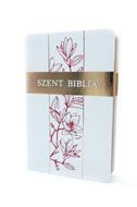 Biblia Károli közepes fehér liliom (Műbőr)