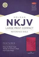 Biblia NKJV Letra Grande Compacta Rosada Ingles (Flexible Imitacion Piel Rosa) [Biblia]