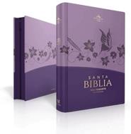 Biblia RVR60/Letra Gigante/Lila/Lila Con Flores (Símil Piel)