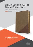 Biblia RVR1960/ Tamaño Manual Letra Grade  Cafe Duo Tono con Índice