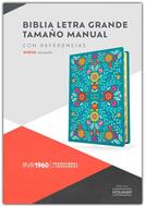 Biblia RVR1960/ Tamaño Manual Letra Grade Floreada con Índice (Símil Piel)