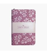 Biblia / RVR056cZTILG  Rosada Con Cierre (Símil Piel con Zipper)