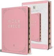 Biblia Ingles KJV Rosada Indice Letra Gigante (Símil Piel)
