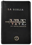 Biblia/ TLA66LGZT PJR/ Negra Canto Pateado /Vive La Palabra (Símil Piel con Zipper) [Biblia]