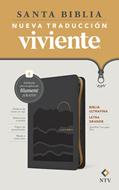 Biblia NTV Gris /Cierre Letra Grande/ Ultrafina Filament (Símil Piel con Zipper)