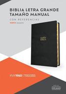 Biblia RVR1960 Tamaño Manual Letra Grande Negro con índice (Piel)