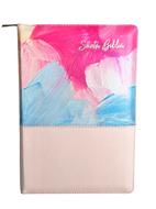 Biblia RVR60/ Manual L.Gigante/ Rosa Multicolor/ Cierre Indice (simil piel)