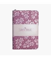 Biblia / RVR056cZTILG  Rosada Con Cierre (Símil Piel con Zipper)