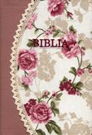 Biblia handmade - roz, margini aurii