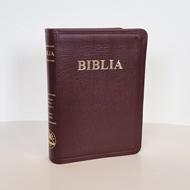 Biblia mica - coperta piele, aurita si index -