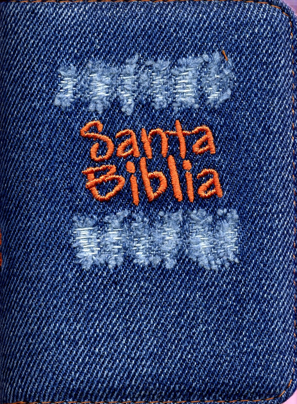 Biblia desgaste naranja con cierre