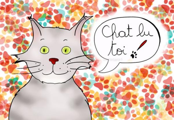 Carte postale Chat lu toi !
