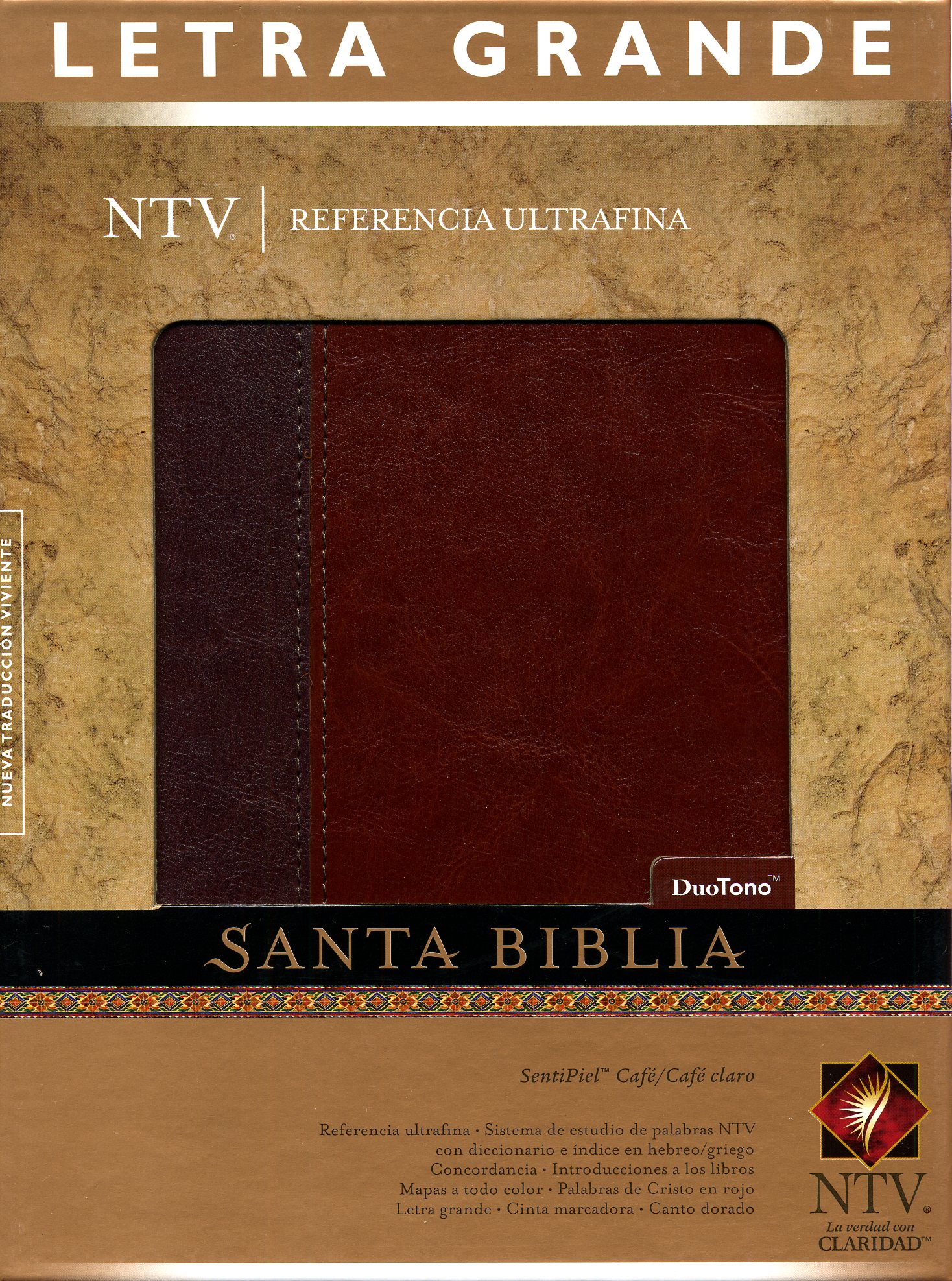 Santa Biblia NTV  Referencia Ultrafina LG Duotono Café Café claro