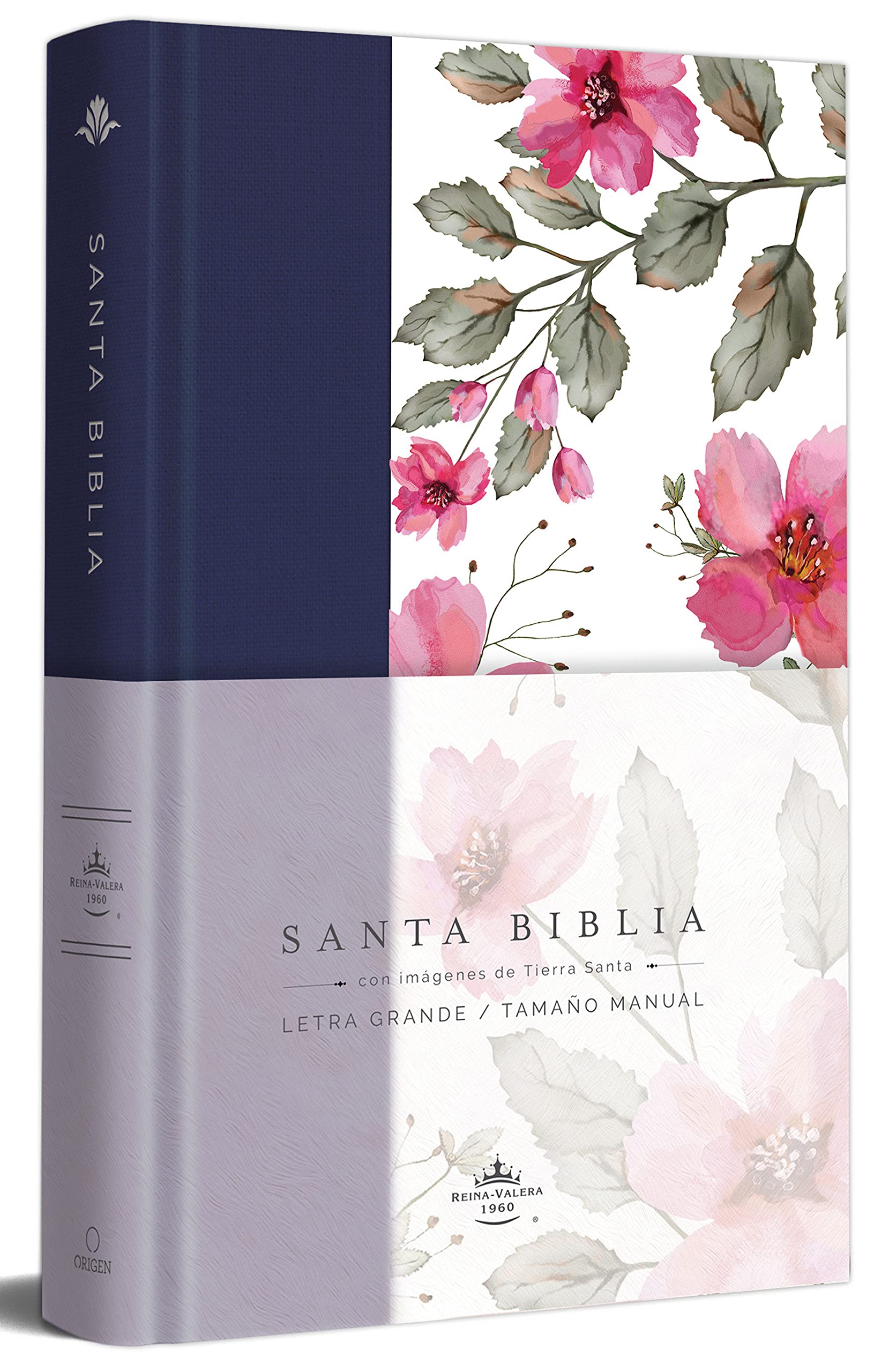 Biblia Letra Grande Morada con Flores