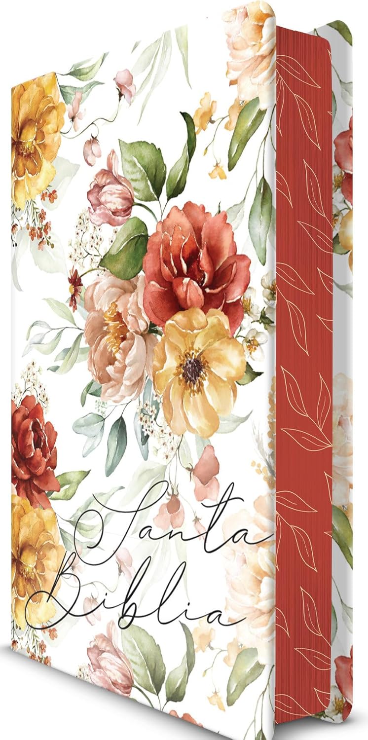 RVR 1960 Biblia Flores Naranja Letra Grande