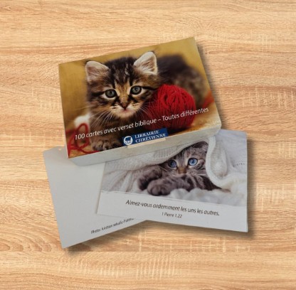 Boite de 100 cartes avec versets bibliques - Thème "Animaux"