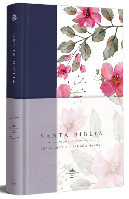 RVR 1960 Biblia Letra Grande Flores Azul